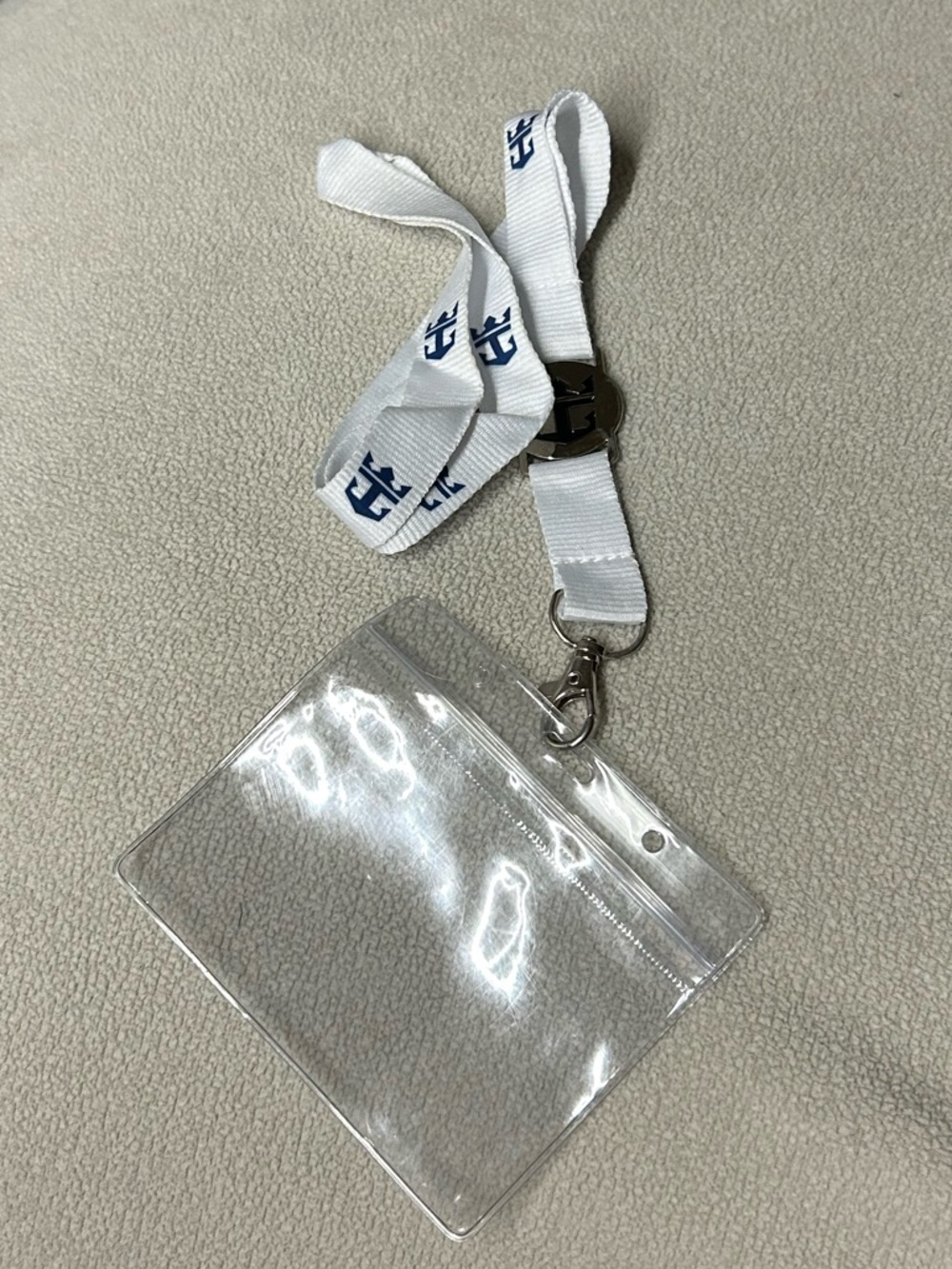 Royal Caribbean White and Blue Lanyard